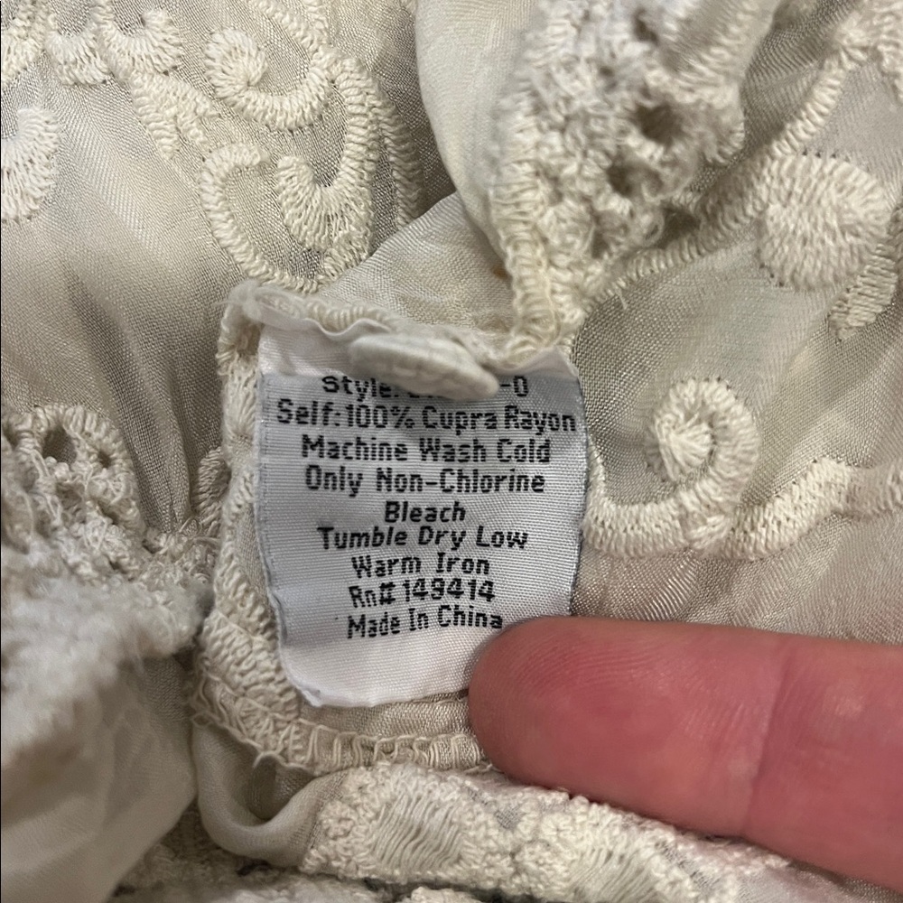 Johnny Was Cream Embroidered Button-Up Top - Picture 11 of 11